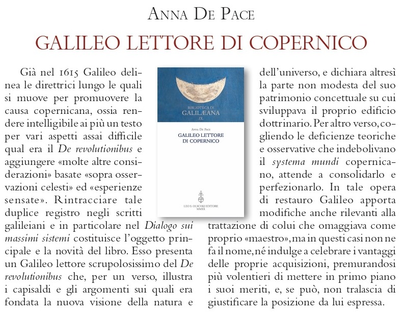 📖Pubblicato nella nostra collana Biblioteca di Galilaeana "Galileo lettore di Copernico" di Anna De Pace.
Il volume mette in evidenza la relazione dello scienziato toscano con Copernico, che egli omaggiava come proprio “maestro”.

olschki.it/libro/97888222…

<a href="/olschki/">Olschki Editore</a>