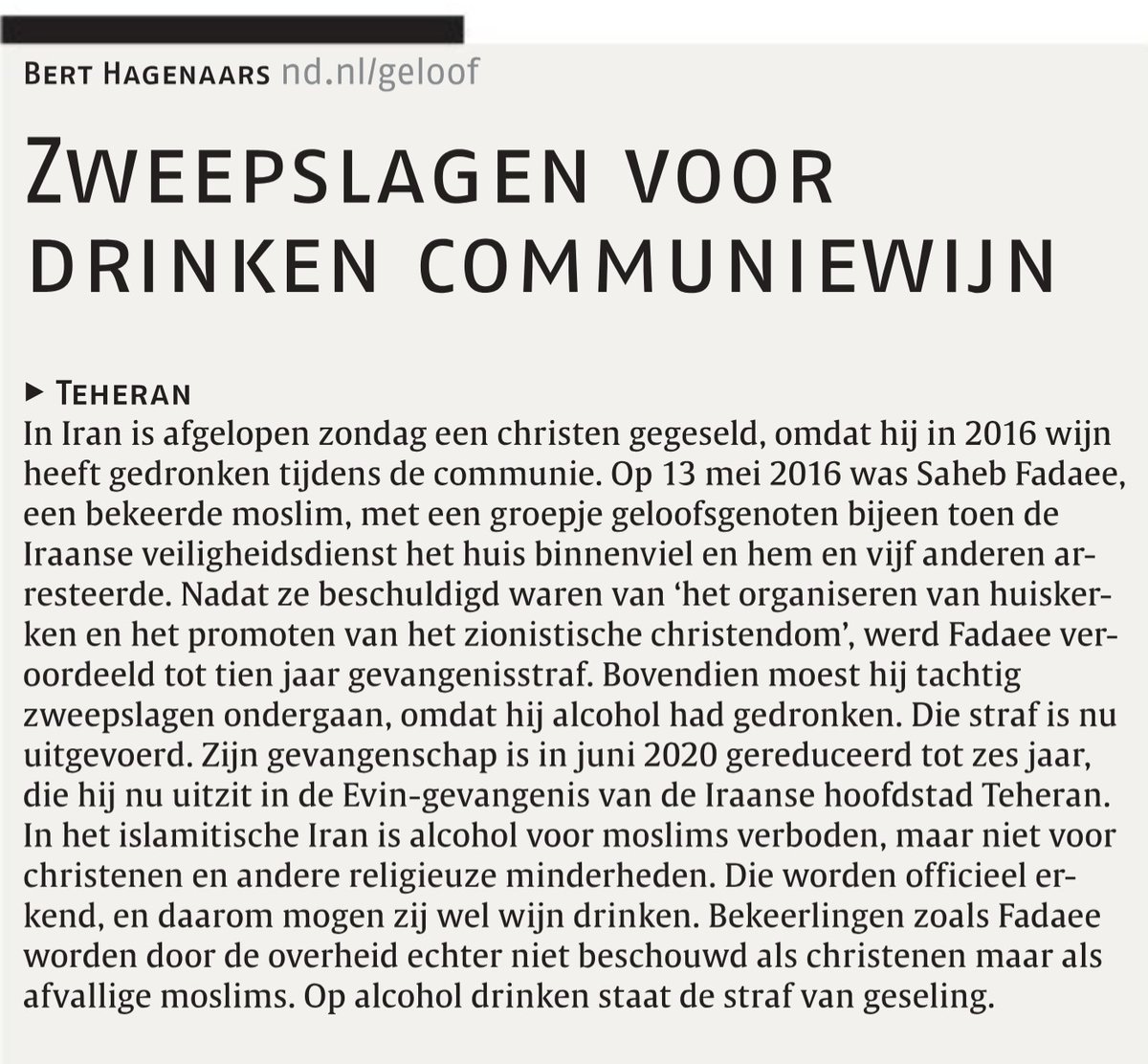 GeurtHuijgen's tweet photo. #Fadaee veroordeeld tot tien jaar gevangenisstraf. Bovendien kreeg hij tachtig zweepslagen.
Bekeerlingen worden door de overheid niet beschouwd als #christenen maar als afvallige #moslims
#vrijheid en #Islam gaat niet samen
@ngk_nl @gkv @2eKamertweets
@christenunie
Via @ndnl https://t.co/2LAqGmrHiN