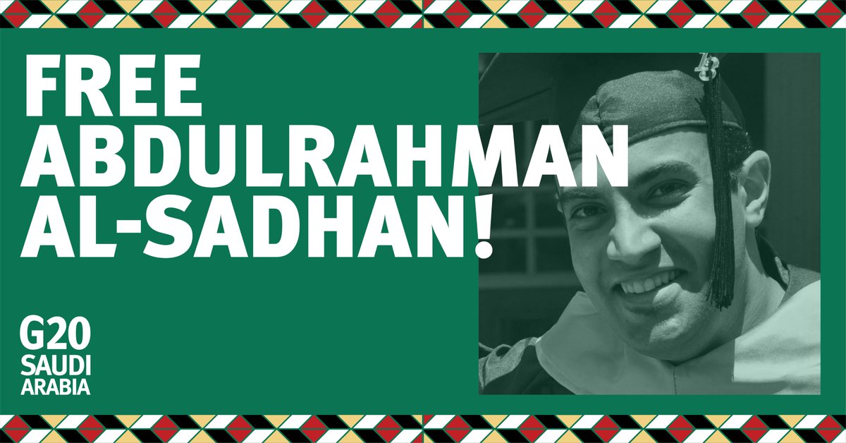 +Abdulrahman al-Sadhan, a Saudi Red Crescent employee detained in March 2018 after his anonymous twitter account is believed to have been illegally breached by the Saudi state