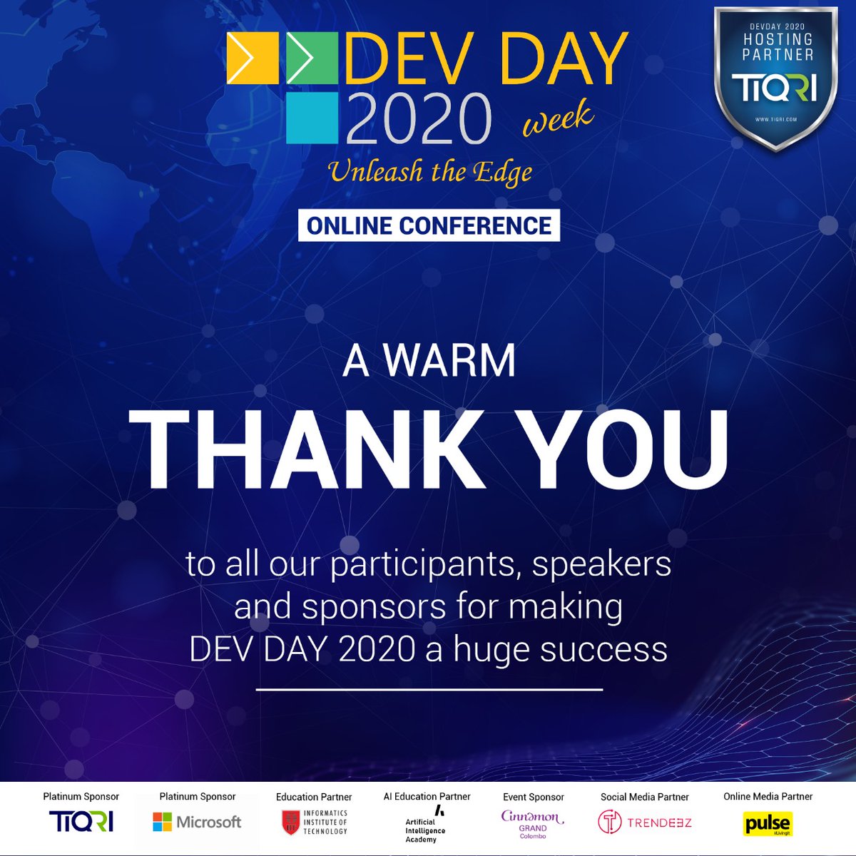 devdaysl's tweet image. As DEV DAY 2020 comes to a close, we would like to sincerely thank all of you for making it a monumental success. It would not have been the marvelous spectacle of tech it was without all of you, so once again, a sincere thank you to all from the DEV DAY team. 
#DEVDAY2020