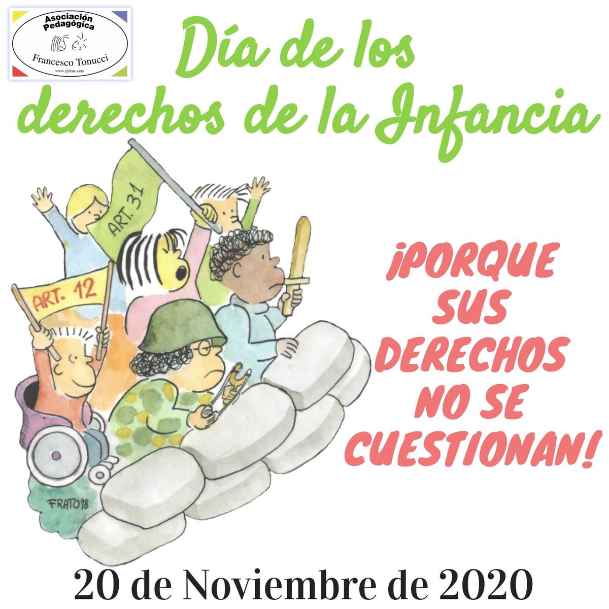 apfrato's tweet photo. 20 de Noviembre: Día de los derechos de la Infancia: ¡Porque sus derechos no se cuestionan!

#APFRATODíaD
#APFRATOConLaInfancia https://t.co/ciKWv6ryLM
