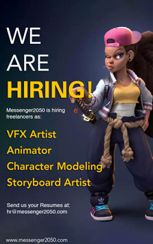 HiTech2050's tweet photo. Messenger2050 is hiring freelancers as VFX Artist, Animator, Character Modeling and Storyboard Artist. Join at https://t.co/bJvaUU8mUz https://t.co/kIrl4QN47e