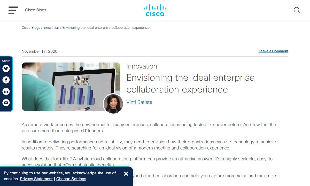 Envisioning the ideal enterprise collaboration experience
#strategy #organizations #results #collaboration #collaborationexperience #remotework
via blogs.cisco.com
☛ amp.gs/aPQr
