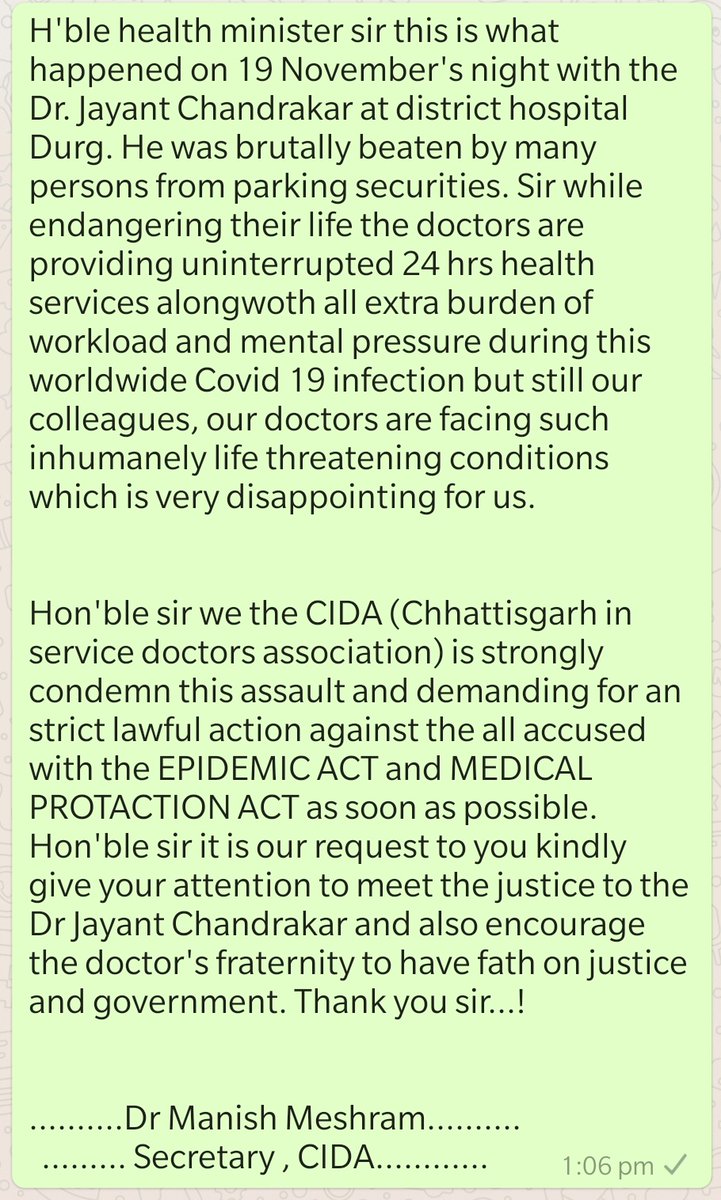 CIDA(Chhattisgarh In-service Doctor's Association) tweet media