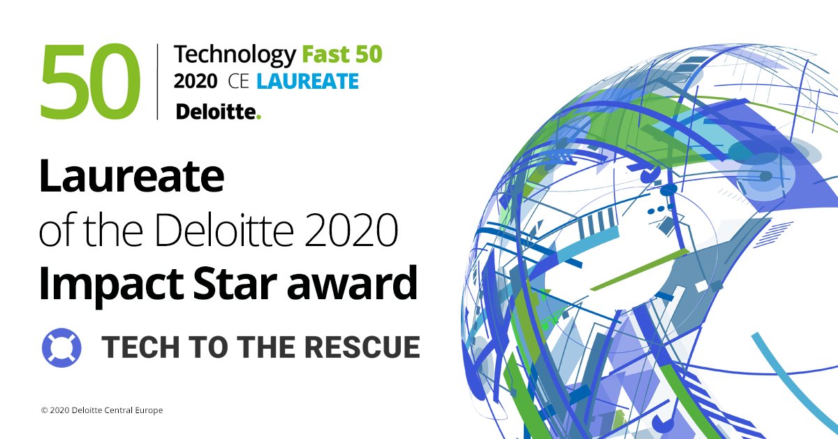 TechToTheRescue's tweet photo. Tech To The Rescue, founded by @DivanteLTD and @netguru received @Deloitte #ImpactStars Award today as a part of Technology Fast 50 2020 CE.
Initiative was recognised for the way we match tech products and services with a positive impact on society. We will keep moving forward! https://t.co/b3OVXQIFyM