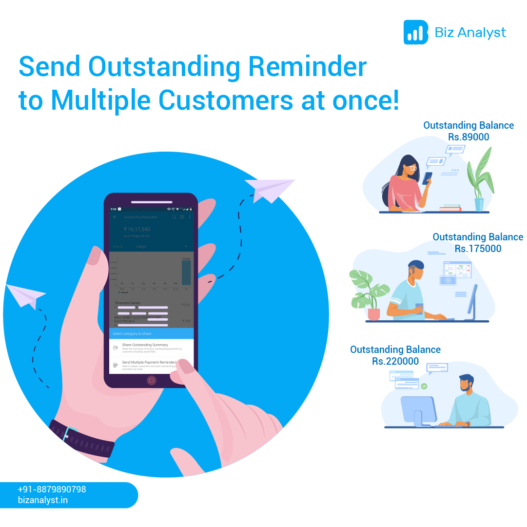 bizanalystapp's tweet photo. Get paid on time by sending outstanding reminder to multiple customers with just a click!  
.
.
.
#Business #Outstanding #OutstandingReminder #MultipleCustomers #TimelyPayment #Payment  #BizAnalyst #Tally #TallyOnMobile #TallyData #TallyERP9 #BusinessData https://t.co/Kp7DgSvuOM