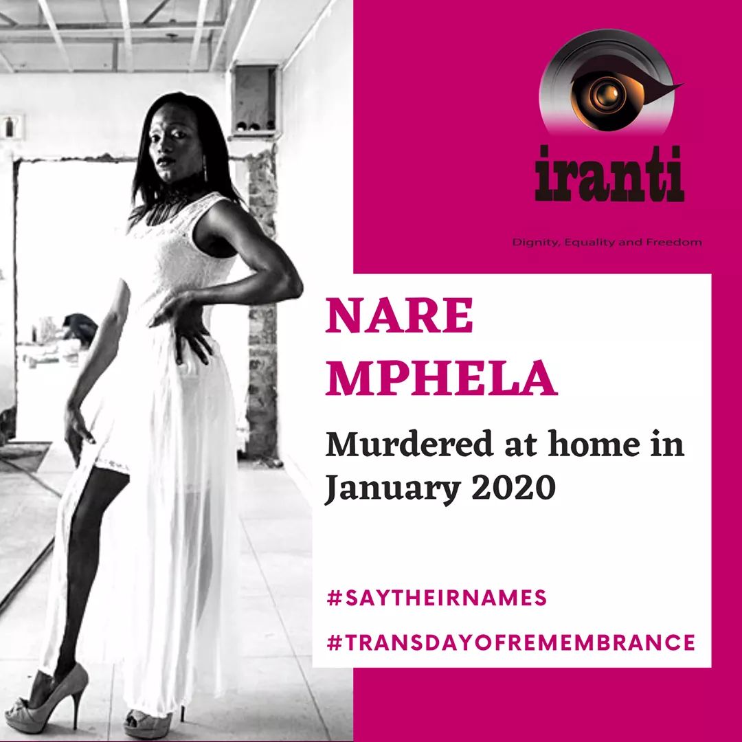 irantiorg's tweet photo. This #TransDayofRemembrance we remember those in our community who did not make it; who lost their lives as a result of prejudice, violence and inequality.
#SayTheirNames
#RobynMontsumi
#KirvanFortuin
#NareMphela
#NettaMarcus
#LeeSibaMothibe
And countless others ❤️ https://t.co/DnOL09tZpd