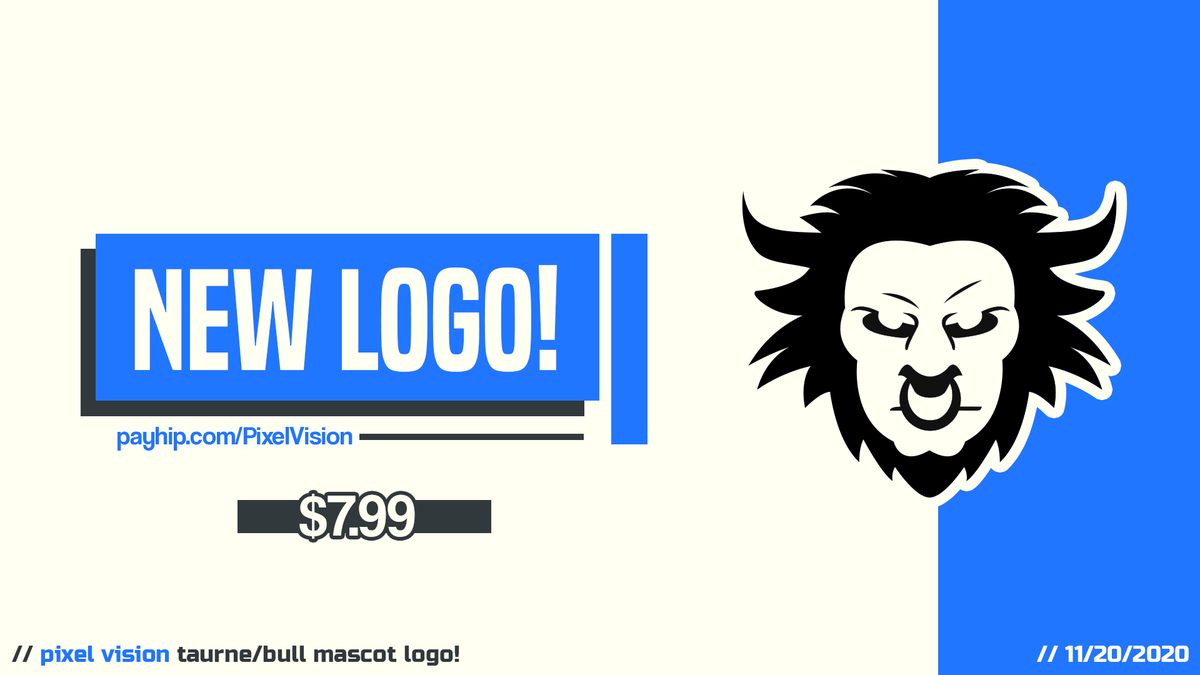 PixelVisionCo's tweet image. *NEW* Logo available! 

The Tauren Logo! Only $7.99!

Get it today at the store link in bio!

#logo #design #designer #logos #gfx #graphicdesign #stream #streamer #game #gaming #art #logodesign #graphicdesigner #shadowlands #WorldOfWarcraft