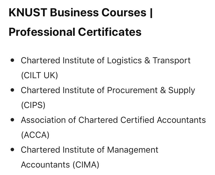 GreatKsbsa's tweet photo. Courses offered in KNUST School of Business. 

Credit: @Successafrica_ 

#ChangeTheWorld 
#SmilesUnderMask https://t.co/WjLUo84cLx