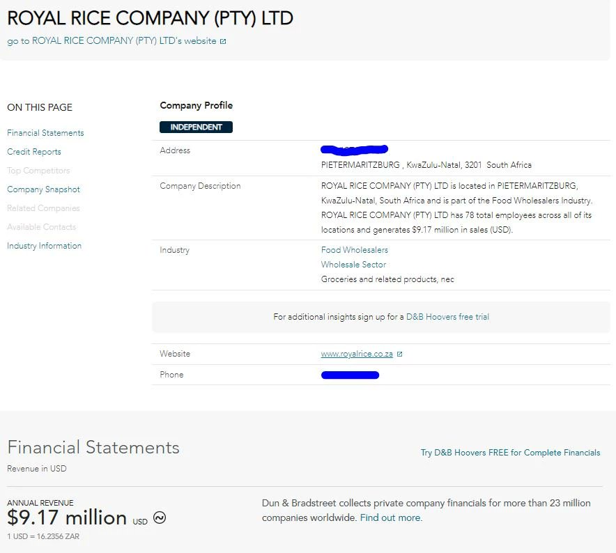 His brother, Imraan Kadodia is also a businessman in the FMCG sector. He's owner of Royal Rice Company which has been in existence since 1999 and is in the food wholesale, groceries and related products sector. It has estimated annual revenue of $9.17 million as per DNB