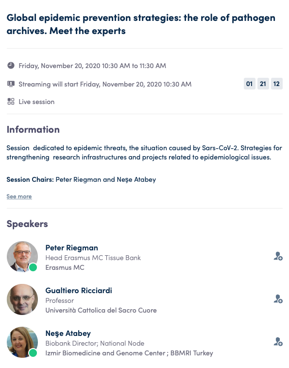 So excited! Today at 10:30 @WRicciardi will address #EBW20! #Biobanks are key building blocks of #publichealth but need to take a more active role. #PersonalisedMedicine & #CancerMission simply won’t happen without active biobanking participation!