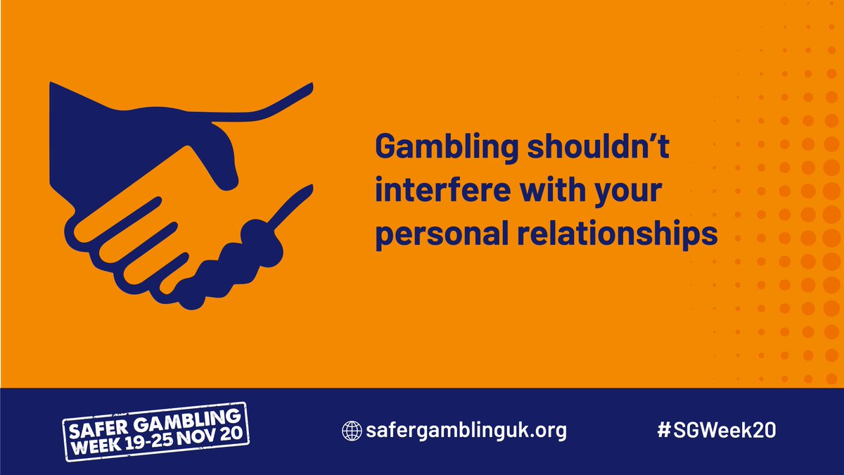 Our top 5 tips for the weekend... #5
.
Gambling shouldn't interfere with your personal relationships...
.
#sgweek20 #safergamblingweek20 #safergamblingweek #SaferGambling #sgweek.