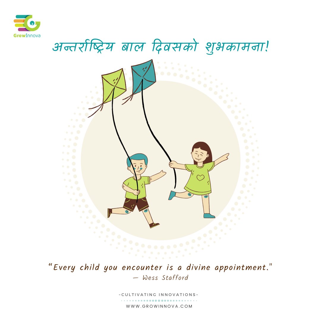 GrowInnova's tweet photo. Happy World Children’s Day 2020 (20
November). #ChildrenDay 
अन्तर्राष्ट्रिय #बालदिवस काे #शुभकामना!
~ Team @GrowInnova https://t.co/TBrQ59NZna
