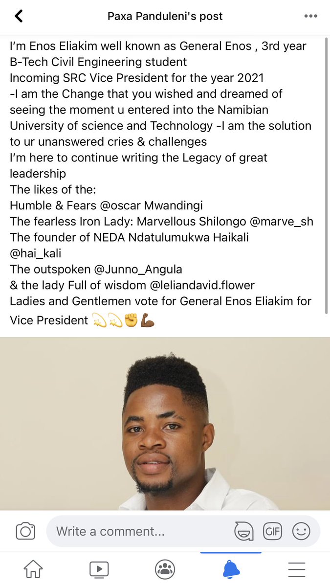 Vote for General Enos Eliakim for Vice President 💫✊ consistency is key