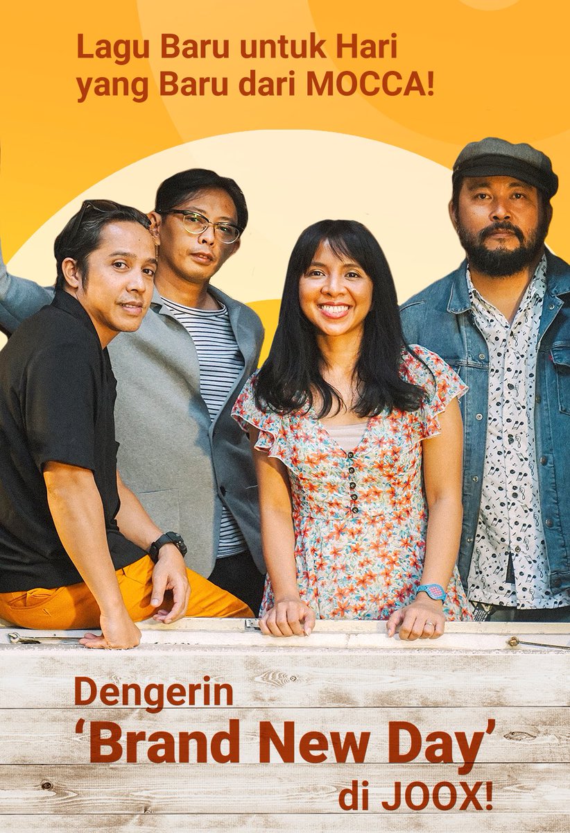 JOOX_ID's tweet photo. Lagu baru untuk hari yang baru dari @moccaofficial! Dengerin ‘Brand New Day’ sekarang di #JOOXID yukk👉🏻 https://t.co/aCtAeZQAMG

Ehemm *senggol @swingingfriends @SF_JKT @SF_BDG @SF_Bogor @SF_DPK @SF_SMG @SF_Indramayu https://t.co/c0VMdrYt8G