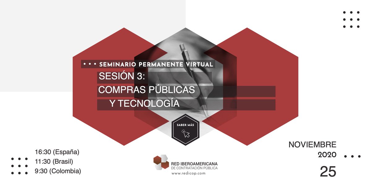 pintos_jaime's tweet photo. Seminario Permanente Virtual de contratación pública sobre “Compras públicas y tecnología“ #REDICOP

🖍️Date: 25-NOV

Inscripciones: https://t.co/886F4HThar

@jrodriguezarana @JosePernasG @SergioMartinMx  @ChileCompra @tania_perich @Julián Valera

#Derechocomparado #Comprapública https://t.co/ULL1b2Yn5g