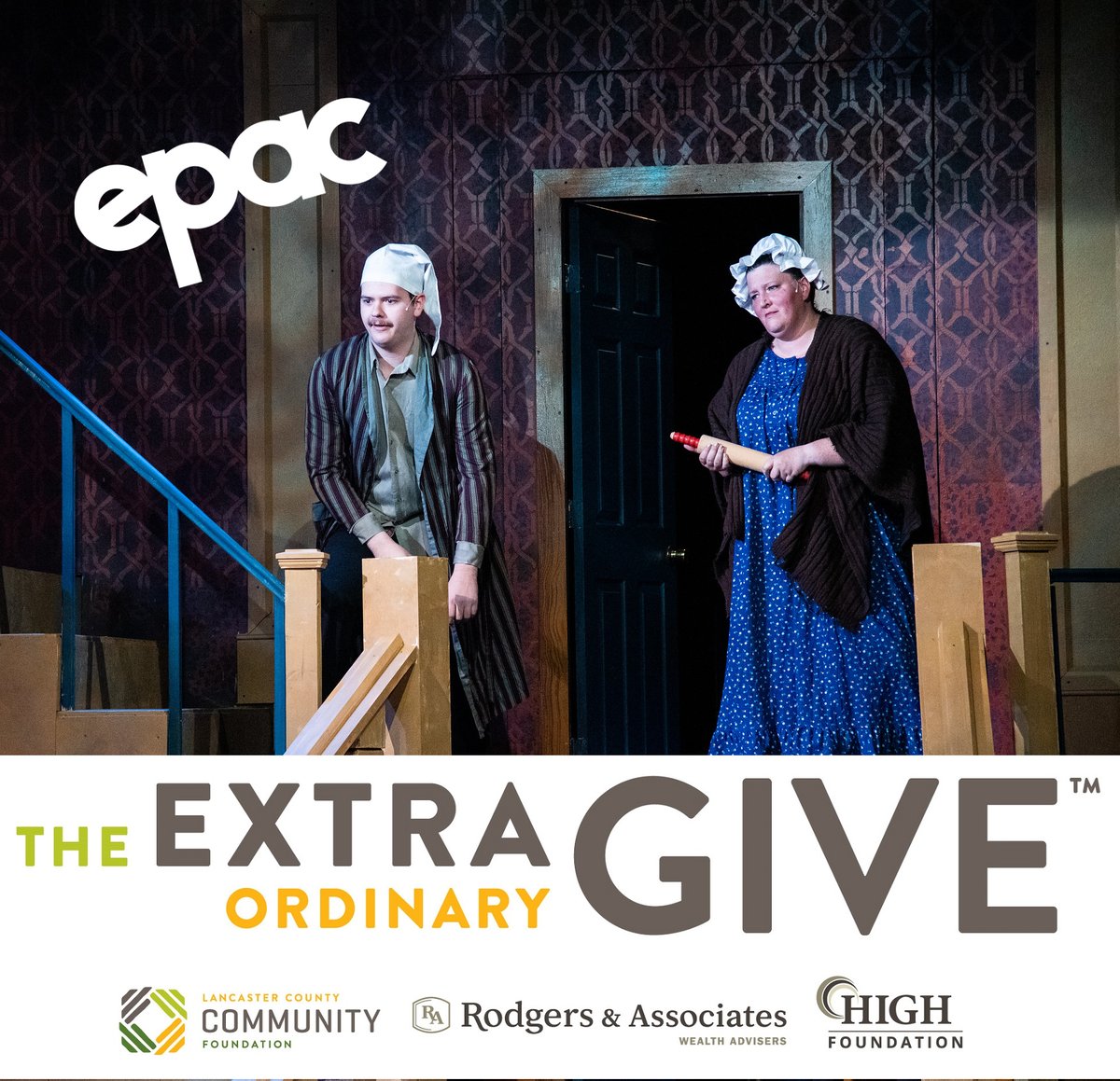 EPAC_theater's tweet photo. CAN'T SLEEP? Why not use these early-morning hours to make your donation to EPAC for today's #ExtraGive?  If you can donate during "golden ticket" hour 5-6 am your donation may help add $500 to our fundraising total.  https://t.co/GsBQx4P9YH
#IGiveExtra #EpacExtra #EpacTheater https://t.co/Xc8aLeOoTw