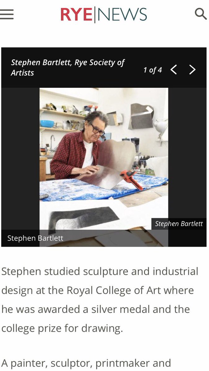ryeartists's tweet photo. @RyeINews are featuring member Stephen Bartlett this week in their Culture section to celebrate the launch of our website - discover info on all our members -link in bio #ryenews #ryeartists #ryeeastsussex #stephenbartlett https://t.co/Wo2JAHv5bV