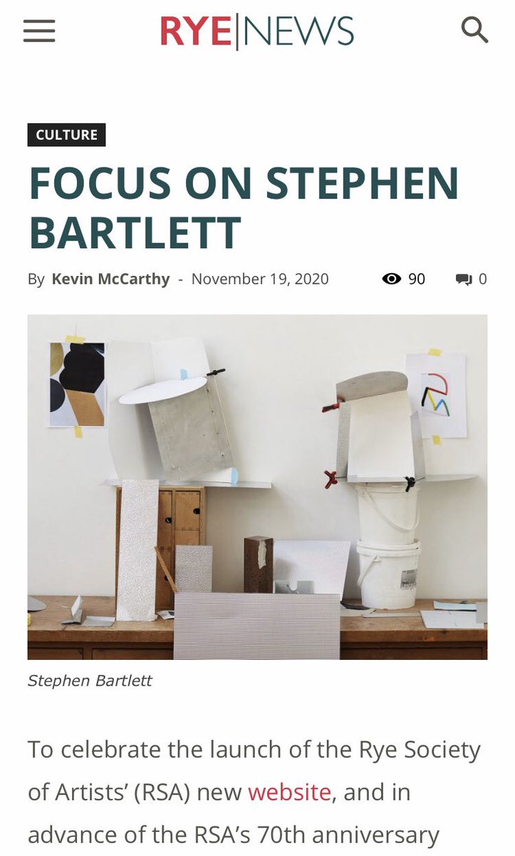 ryeartists's tweet photo. @RyeINews are featuring member Stephen Bartlett this week in their Culture section to celebrate the launch of our website - discover info on all our members -link in bio #ryenews #ryeartists #ryeeastsussex #stephenbartlett https://t.co/Wo2JAHv5bV