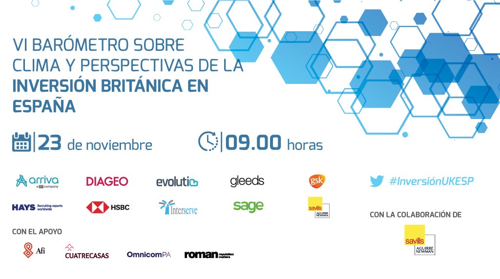 britchamberESP's tweet photo. ‼️ El próximo lunes a las 9 de la mañana tendrá lugar nuestro Barómetro #InversiónUKESP, con la participación de, @AlmeidaPP_, @HughElliottUK, @luispardo1, @JMAafi, Eduardo Barrachina de @SpainChamberUK y @JaimePascual71.
💻▶️ Síguelo aquí: https://t.co/gl97SEUZhm https://t.co/cqmnYYCFII