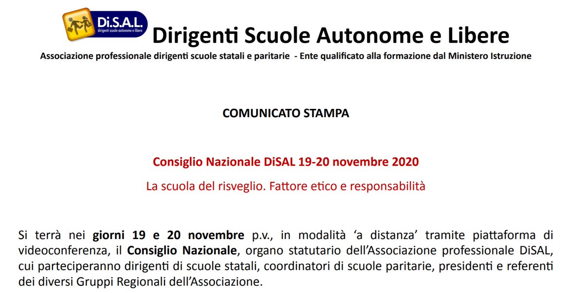 EMassagli's tweet image. Tra poco al Consiglio Nazionale @DirScAutLib #DISAL per parlare di "#Scuola del risveglio" durante e dopo #COVID19. Rifletterò coi dirigenti scolastici di #DAD #territtorio e #lavoro, a partire dal mai pubblicato (!) rapporto del @MIsocialTW su emergenza disal.it/Objects/Pagina…