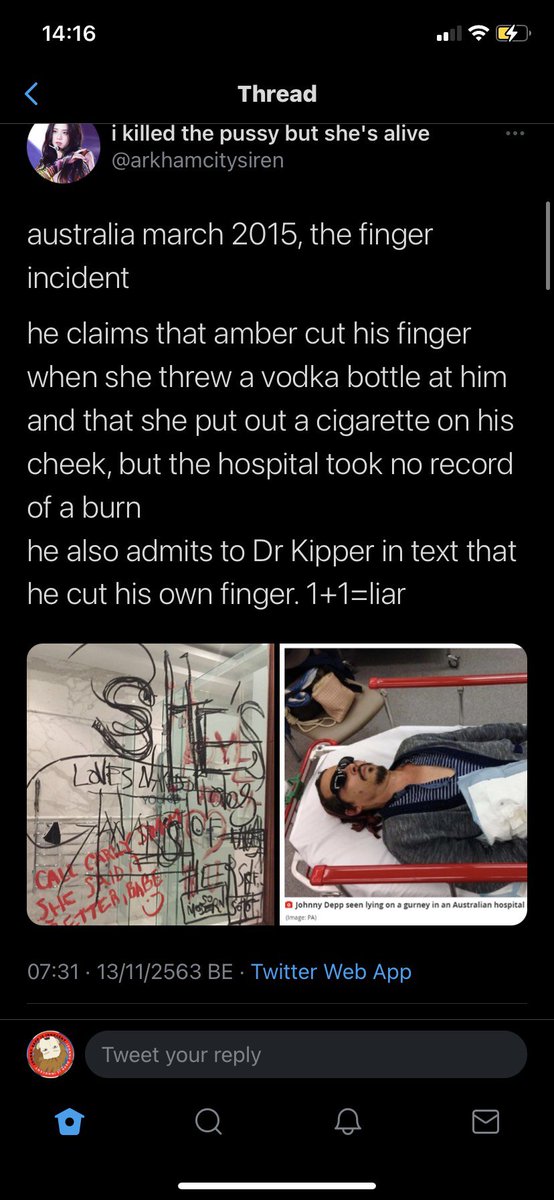 She claimed he hit her, punched her several times, dragged her through shattering glass that caused her cuts all over her body, yet she seek no medical record. He claimed she threw a vodka bottle which cut his finger off, you would think medical staffs