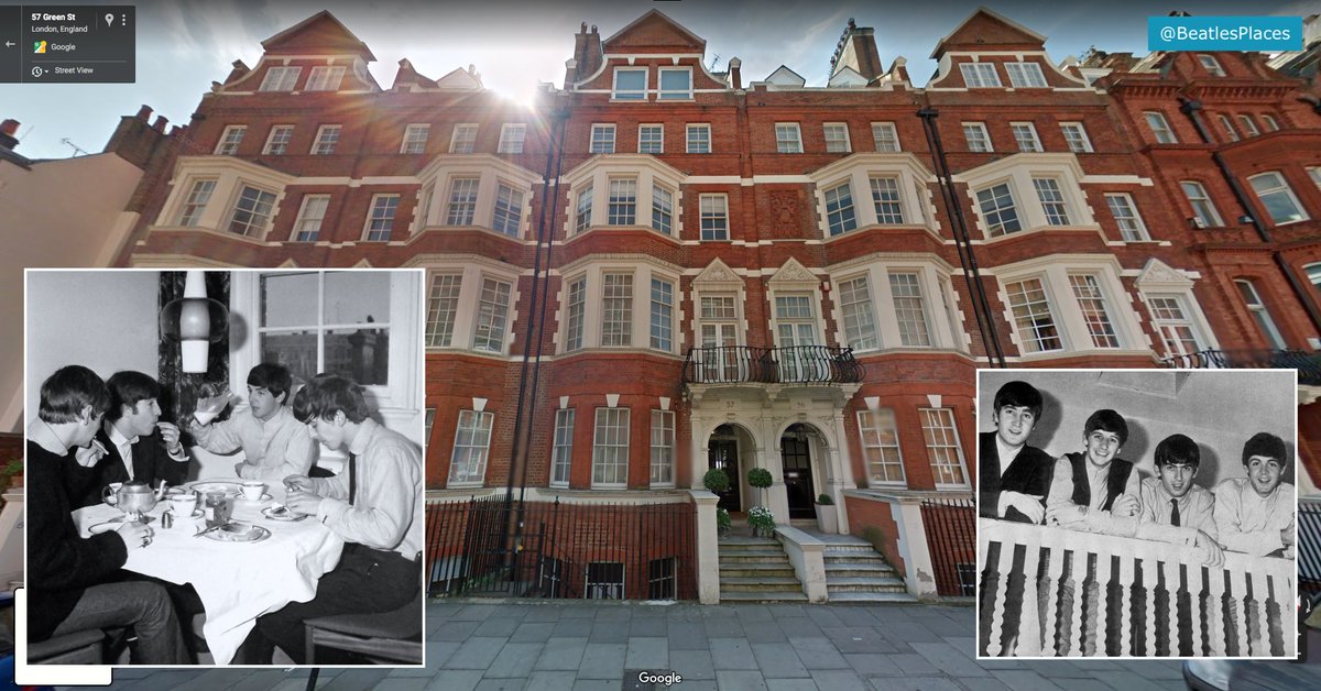 When the #Beatles moved to London in the late summer of 1963, for a couple of months they all shared a flat on the top floor of 57 Green Street, Mayfair. George and Ringo stayed here the longest, only moving out after returning from their first US visit in February 1964.