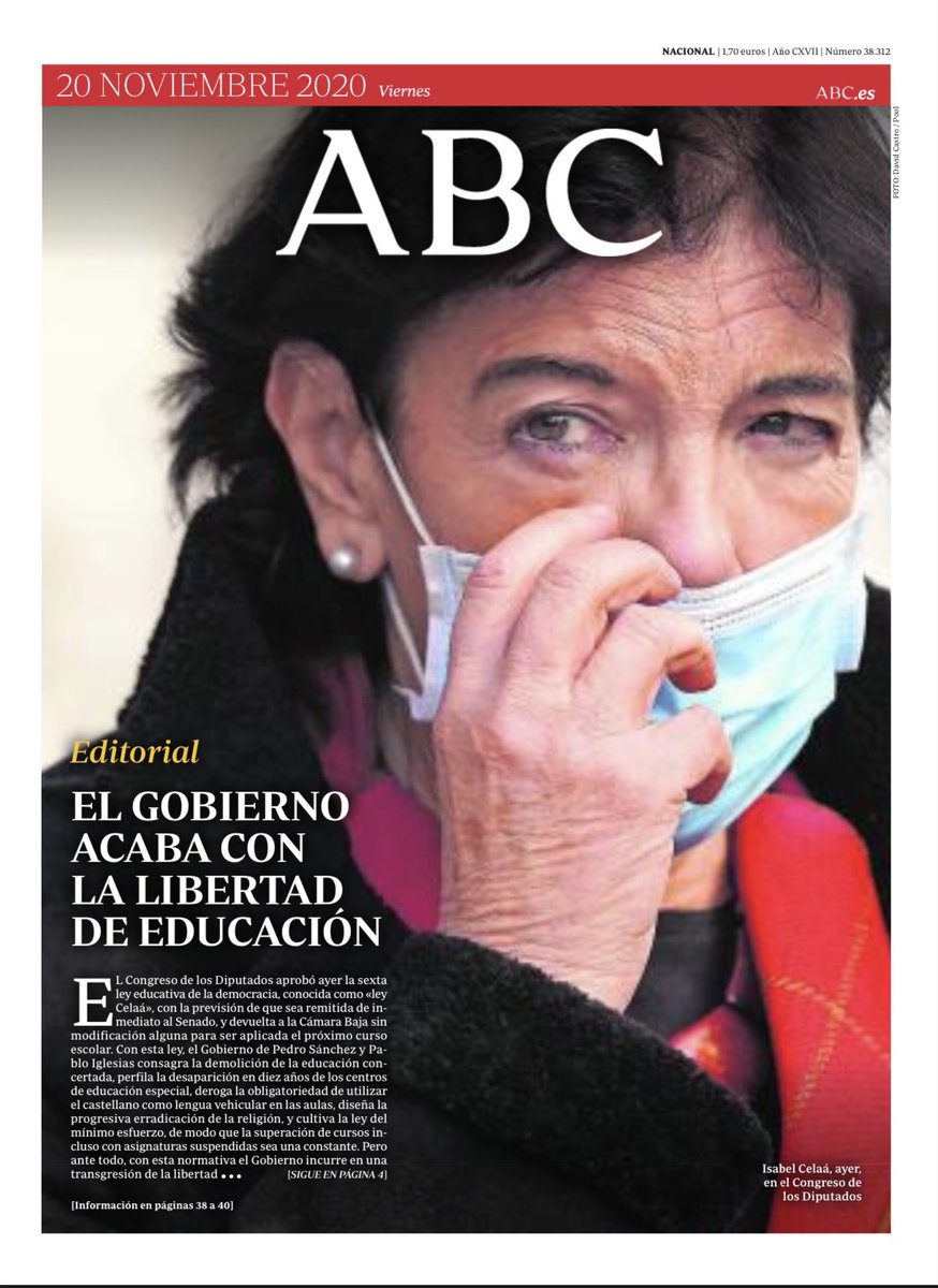 Santi_ABASCAL's tweet photo. El gobierno acaba con la libertad de educación...y la de expresión, y la de cátedra, y la de culto, y la de circulación, y la de manifestación...y con cualquier derecho que tengamos los españoles

El gobierno de socialcomunistas y etarras es enemigo de la Libertad y de la  Nación https://t.co/eCiCAJ0Y2V