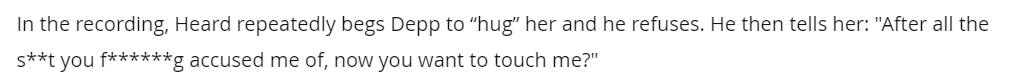to do. He denied her, only sent her to sleep, and went back to another room and cried. If you only listened to that tape ( the cutting tape) without any context, and think he was manipulating her, but not this, then fuck you.