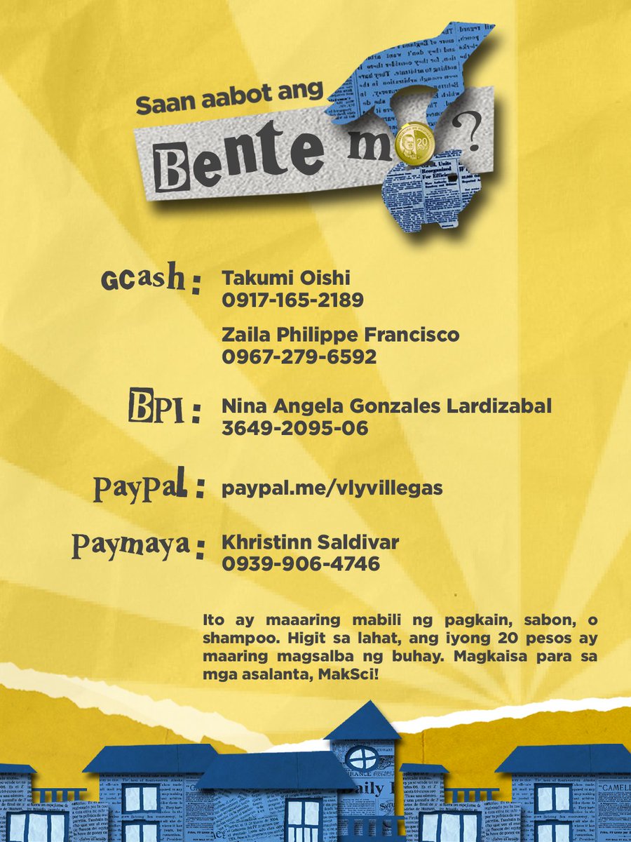 MakSciSSG2021's tweet photo. Tayo ay mayroong dagdag para sa mga paraan upang makapag-donate!

Saan ba aabot ang bente mo? Maaari itong gamiting pambili ng essentials na kinakailangan ng ating mga biktima ng #UlyssesPH. 

Tignan ang picture/tweet para sa ways to donate!

#CagayanNeedsHelp
#ReliefPH https://t.co/LUK2l7GuuK