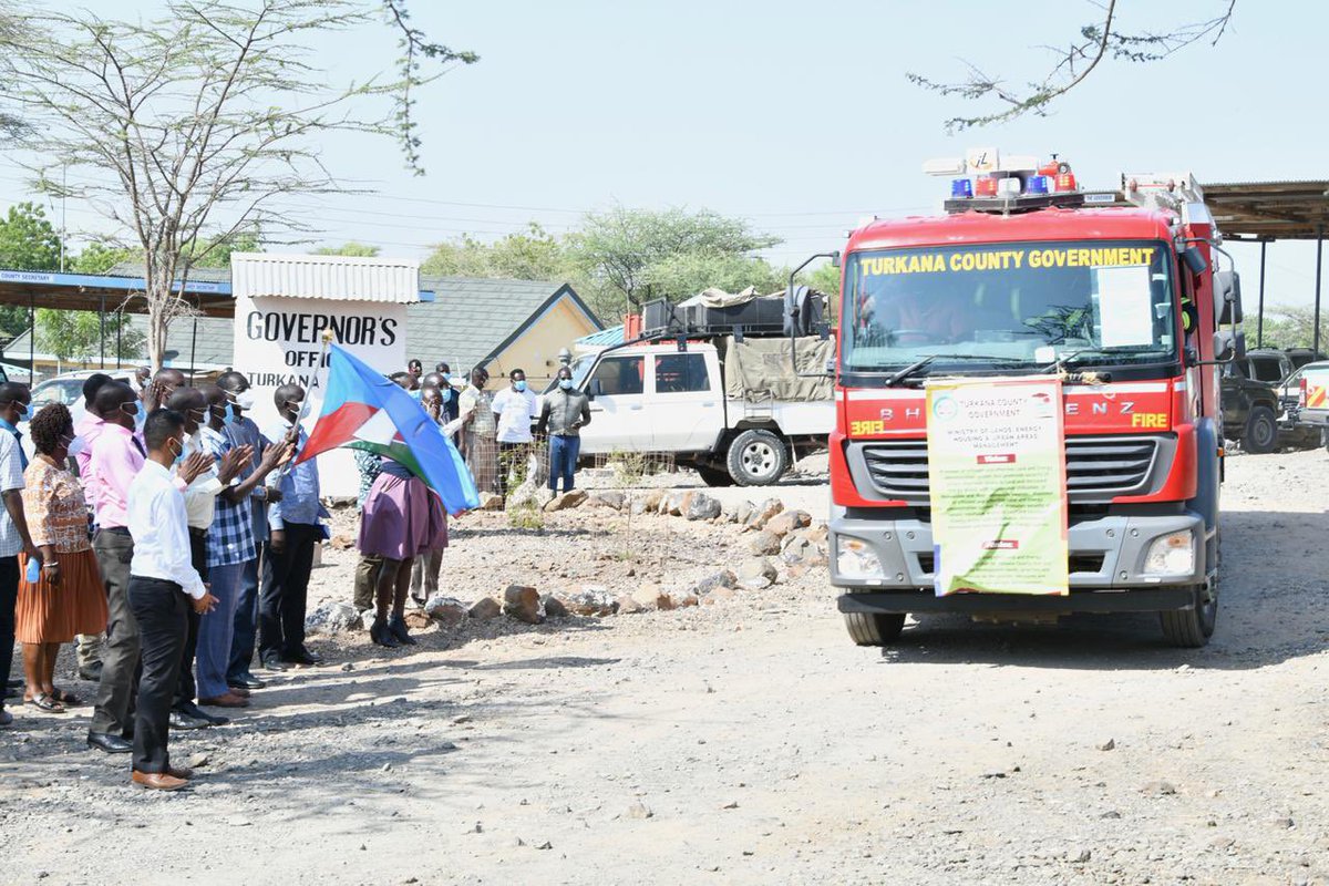 GovernorNanok's tweet photo. Happy to have commissioned the County Government fire engine under the Directorate of Urban Areas Management.
The engine is equipped to respond to fire emergencies within Lodwar Municipality and its environs. https://t.co/A1Pefcwmoy