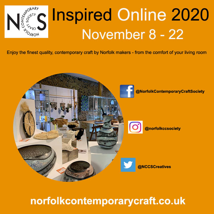 NCCSCreatives's tweet photo. Only a few more days to go for the Inspired Online @norfolkcontemporarycraftsociety event! Please look out for, like and share the remaining posts about our fantastically talented makers - and remember, you can find ALL our members' work on our website: 
https://t.co/rcrQ4kg12W https://t.co/kHANwXgpM9