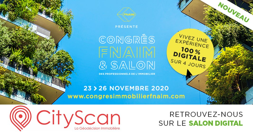📆J-3 avant le début du salon <a href="/FNAIM/">FNAIM</a>  digital! Venez échanger avec Véronique Duet et Guillaume Girard pour découvrir notre solution innovante <a href="/CityScanFR/">CityScan</a> ! #immobiler #innovation #digital