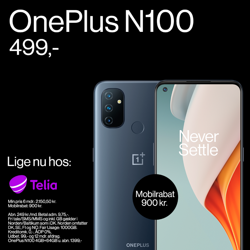 OnePlus_DK's tweet photo. Telia smider lige #OnePlusN100 til kun 499,- 😱
Det kan man da kalde at tyvstarte Black Friday med et stærkt tilbud! 💪
Som du kan se mere om her! 👇
https://t.co/hVbWVbkgbA