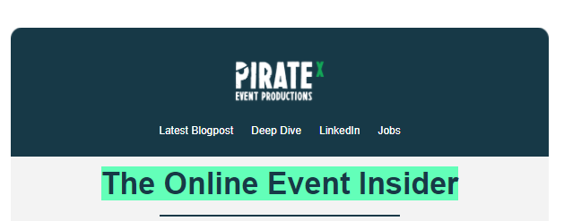 PIRATExperience's tweet image. 📰Hot off the press and dropping soon!
The latest edition of the Online Event Insider, @FlxJosephi's weekly newsletter on everything that's happening in the remote, virtual, digital &amp;amp; hybrid event world.
Whether you love online events or hate them, the industry is changing fast..