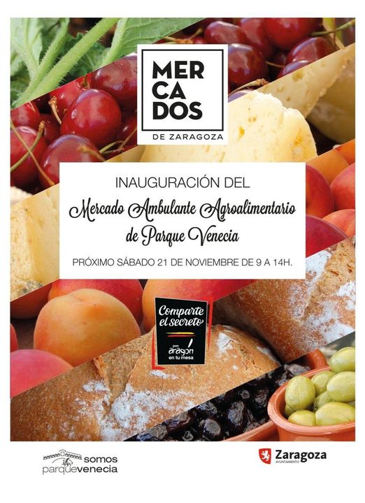 aragonentumesa's tweet photo. ¡Mañana sábado #PonAragónEnTuMesa estará en la plaza de Marco Polo de Parque Venecia! ¡Queremos que preparéis vuestra navidad con productos de los pueblos de Aragón! 
✅ 21 y 28 de noviembre y 5, 12, 19 y 26 de diciembre. 
✅ De 9.00 a 14.00
@AVParqueVenecia #ComparteElSecreto https://t.co/OwIoRS6jzk