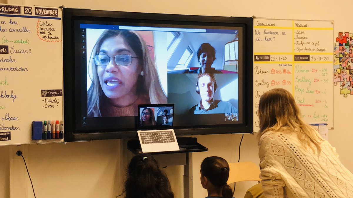 Vanochtend hebben we in groep 6 een videoverbinding gehad met de wethouder <a href="/KParbhudayal/">Kavita Parbhudayal</a>. De leerlingen hebben verteld hoe zij het spel #superheldskwartetspel hebben ervaren. Het spel is ontwikkeld door <a href="/ggdhaaglanden/">GGD Haaglanden</a>. #weektegenkindermishandeling #kinderrechtenverdrag