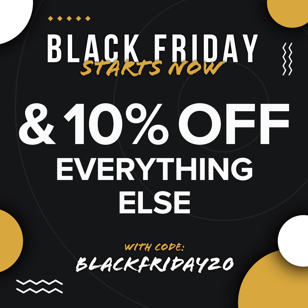 ‼️ Black Friday Starts NOW ‼️
Use code BLACKFRIDAY20 to get 20% off the following brands:
Alphaform Labs - Boditronics - Dynamic Performance - Reflex Nutrition - Sci-MX Nutrition - TWP

Use code BLACKFRIDAY10 for 10% off everything else!
SHOP NOW 👉 buff.ly/2rksmwA
