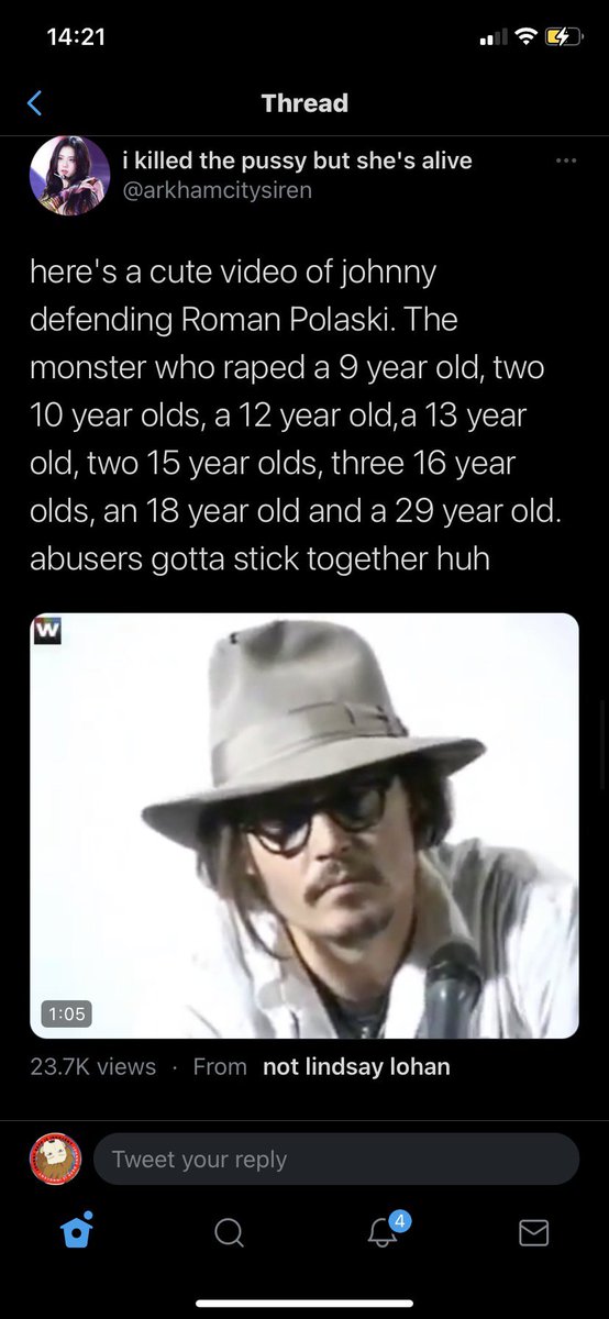 Here's a cute little fact. 1) Johnny didn't defend Polanski on what he did. He was just curious why the authorities went after him at that time since he was accused a long time ago. 2) Johnny said this in January 2010, there was only one victim who came out at that time.
