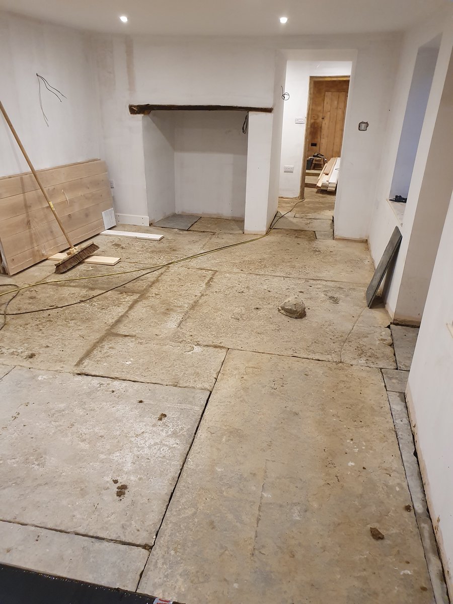 Internally, works have been progressing. Here we have been lifting and relaying flagstones.  The flags will be professionally restored in due course.
Extensions and Renovation nr Sherborne.
#marunconstruction #FMB #extensions #renovations #sherborne #yeovil #builders #flagstones