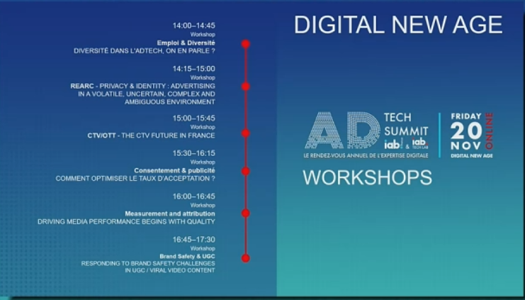 ChelsieBns's tweet image. Programme de cet après-midi #adtechsummit20 #iabfrance #digitalfuture #DigitalNewAge #innovation #AdtechsummitPanel #iabevent #digitalmarketing #workshop #IIM