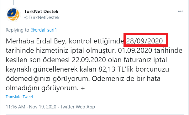erdal_sari1's tweet photo. #turknetdestek #TurkNet #turknet Arkadaşlar olay şu dileçce verseniz bile işleme koymuyorlar ve sizden vermedikleri hizmet için borçlandırıyorlar sonra mahkemeye vermişler beni. Dilekcem ekte fatura tarihine de bakın. Yasal iş değil bu. Tüm destekler için teşekkür ettim https://t.co/jKTIPIdlMe