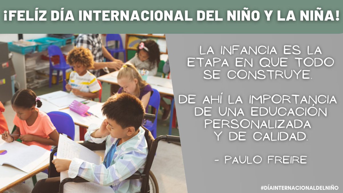 educaciongob's tweet photo. La infancia es la etapa en que todo se construye. De ahí la importancia de una educación personalizada y de calidad (Paulo Freire).

#DíaInternacionalDelNiño #DíaUniversalDelNiño #DíaInfancia2020 https://t.co/SCQLTZtGNY