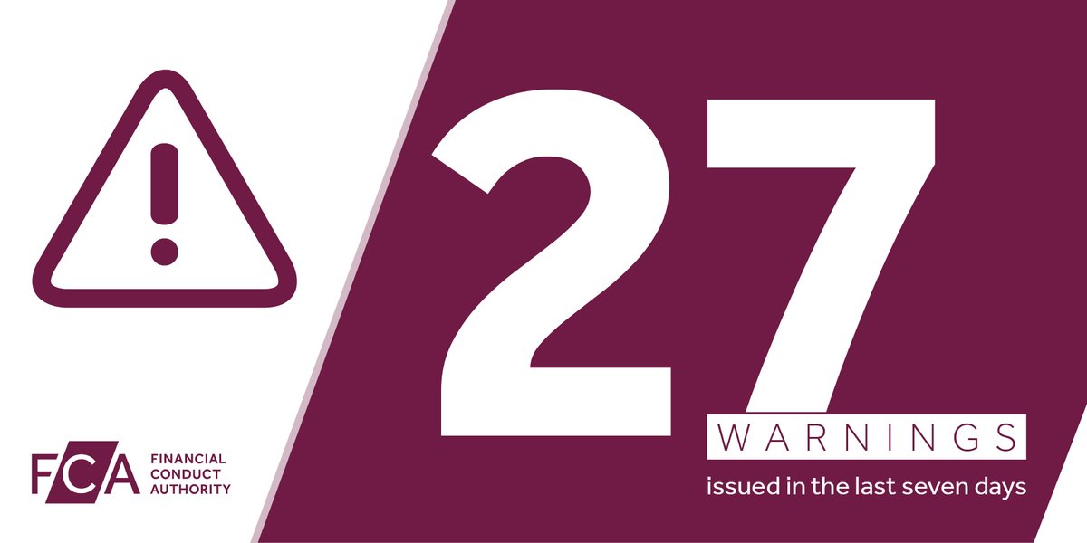 Number of #FCAwarnings issued in the last seven days: 27. Find out why you should be especially wary of dealing with unauthorised and clone firms, and how to protect yourself
fca.org.uk/news/search-re…