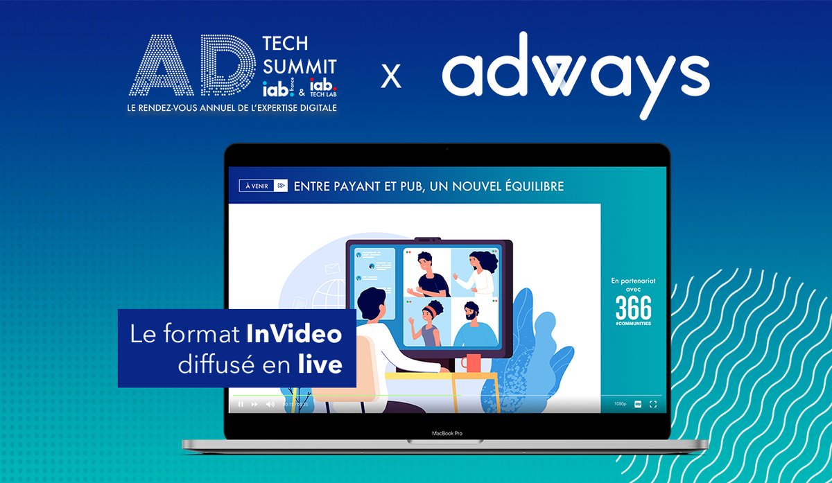 Découvrez l’InVideo Advertising pendant le live de l'#AdTechSummit20 organisé par @IABFrance  !

Un format publicitaire idéal pour sponsoriser les événements virtuels !

#iabfrance #iabevent #InVideo #AdTech