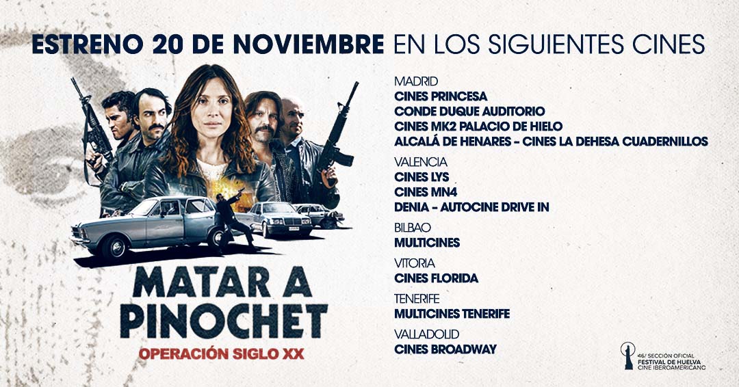 PotenzaP's tweet photo. Estamos de #estreno y sumamos nuevos cines donde poder ver #matarapinochet, desde hoy se puede disfrutar de la película en salas.

¡Nos vemos en los cines!
#CulturaSegura https://t.co/lUGVHKEbF3