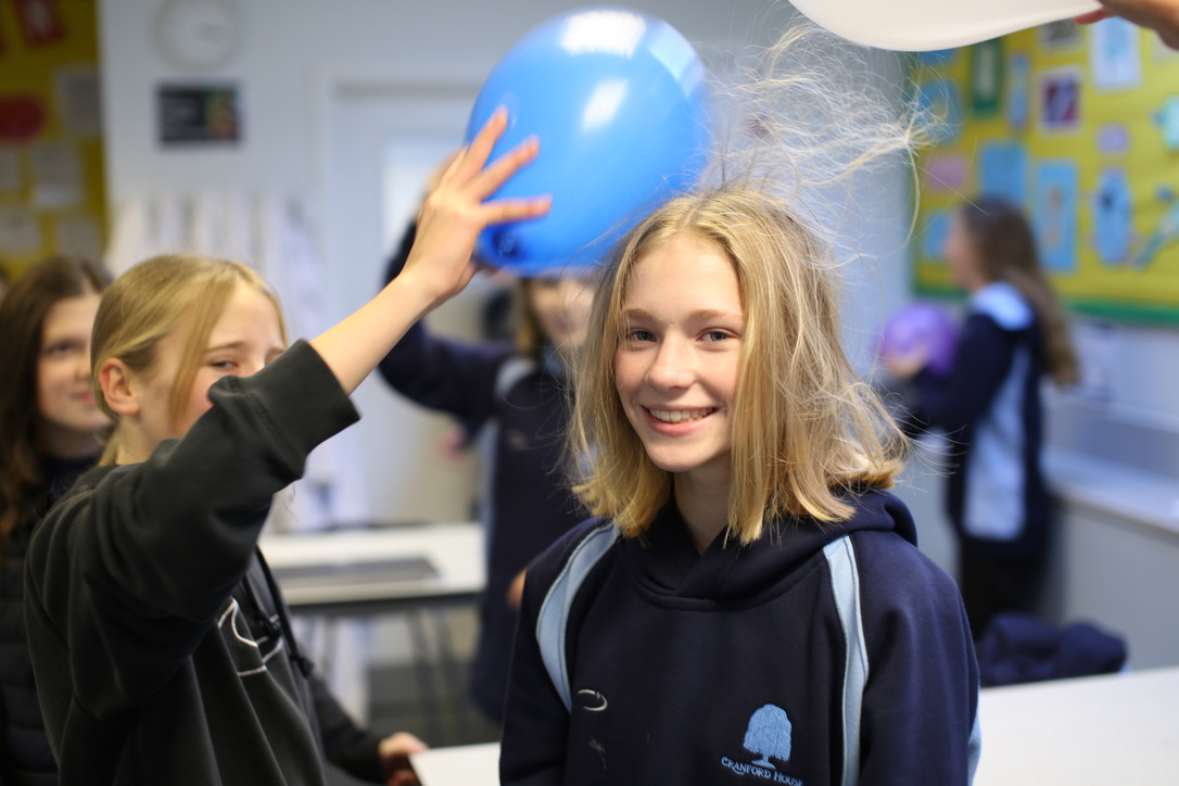 CHSSTEM's tweet photo. Balloons and static electricity go hand in hand! Always a fun science lesson. Year 8 enjoyed the hair raising lesson this week as they learned about the imbalance between negative and positive charges.⚡️ https://t.co/IOjoelkNUI