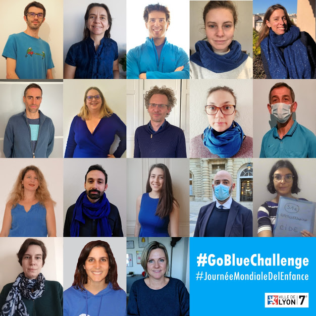 AurelieGries's tweet photo. Pour la journée internationale des droits de l’enfant, les élu·es de #Lyon7 participent au #GoblueChallenge de l'@UNICEF_FR et réaffirment leur engagement de proposer tout au long des six années à venir des projets concrets #PourChaqueEnfant.
#JournéeMondialedelEnfance https://t.co/noyzujYbnx