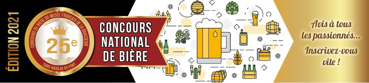 Il est encore temps de vous inscrire au 25ème Concours National de Bière 2021 organisé par le Musée Français de la Brasserie
🍺 Il est ouvert aux brasseries professionnelles et aux brasseurs amateurs.
 > passionbrasserie.com/concours/ #bière #brasserie #brasseur