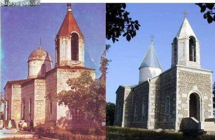 az_mehdiyev's tweet photo. @mariam_qk @ZakaryanArtur1 @EmmanuelMacron Besides, this is an #Othodox #Russian church which #Armenian vandals converted into #Armenian by demolishing traditional orthodox convex dome and building acute-angled one instead
#StopArmenianVandalism
#CulturalGenocide https://t.co/a72DH6mf1x